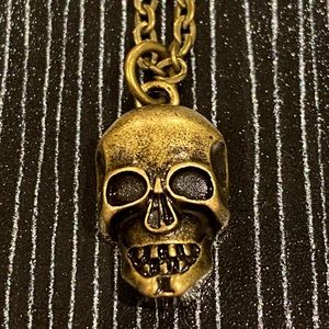 Steampunk mens womens unisex gothic skull bone necklace